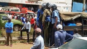 Police Officers from Naiberi Police Station disperse rioting Youth