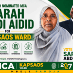 Former Nominated MCA Sarah Abdi Aidid Eyes Kapsaos Ward Seat, Pledges Inclusive Development and Economic Empowerment